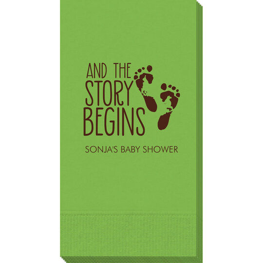 And The Story Begins with Baby Feet Guest Towels
